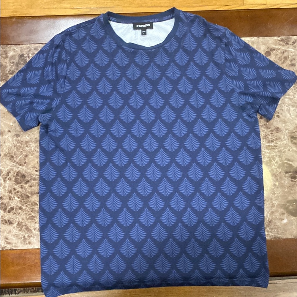 Express Blue Patterned Men's Shirt
